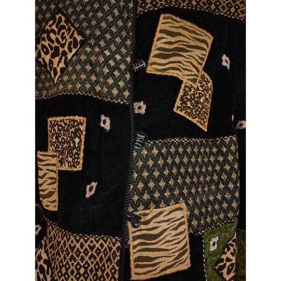 5/$25 Sz Small Alex Kim Animal Print Art Blazer Jacket Unique Abstract Tapestry - Picture 4 of 9